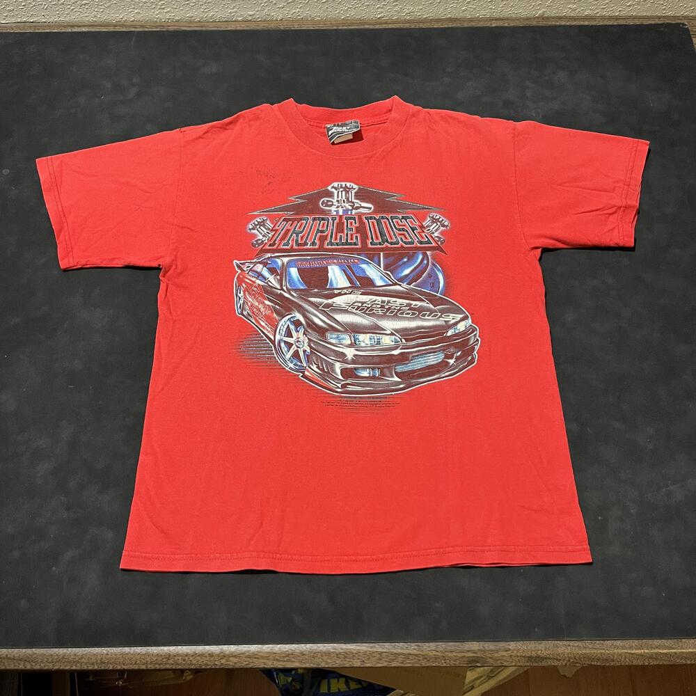 Vintage Fast and the Furious Shirt Youth Large Triple Dose Car Movie Graphic Y2K